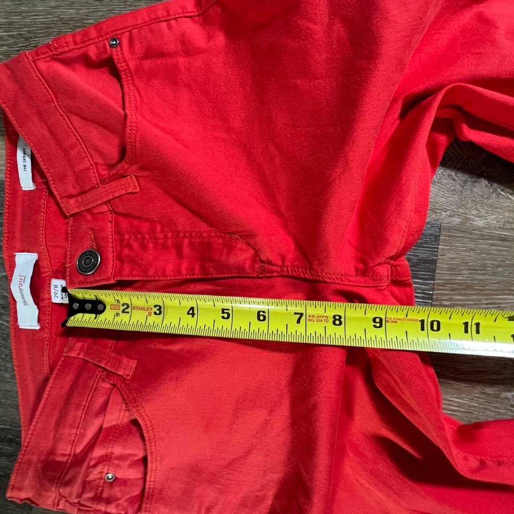 Skinnygirl Jeans The Skinny Women 29/8 Red Denim Pants Mid Rise Slim Fit - Picture 4 of 8